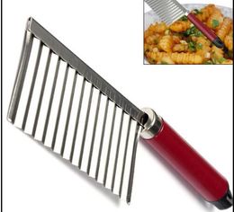 da DHL o EMS 300 pezzi di patate pieghettate coltello con bordi ondulati in acciaio inox gadget da cucina affettatrici per taglio di frutta e verdura