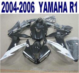 injection Moulding free shipping abs fairing kit for yamaha 20042006 yzf r1 yzfr1 04 05 06 white black fairings set yq9