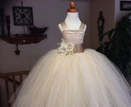 High Quality White Flower Girl Dresses 2015 Spaghetti Straps Princess Girls Pageant Dresses Kids Wedding Party Gown
