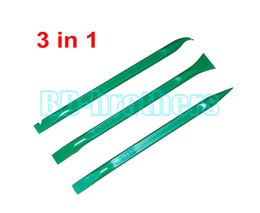 3 in 1 Green Pry Tool,155mm Prying Opening Tools Plastic Crowbar for Phone Tablet PC Flat Cable / Screen / Housing Repair 100sets/lot