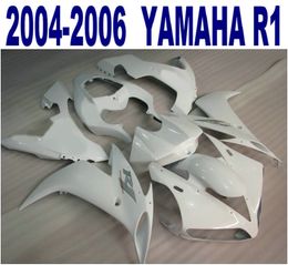 100% Injection molding free customize bodywork for YAMAHA fairings YZF-R1 04 05 06 all white fairing kit yzf r1 2004-2006 VL65