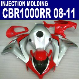 Injection Moulding high quality fairing kit for HONDA CBR1000RR 2008 2009 2010 2011 red silver black CBR1000 RR fairings set 08-11 #U18