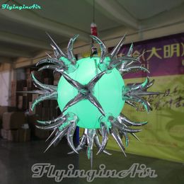 Customised Party Lighting Inflatable Balloon 2m Diameter Hanging Satellite Pendent Star For Concert And Party Decoration