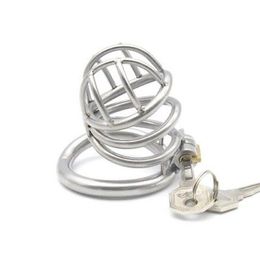 Chastity Devices Sexy Mona Lisa Middle Cambered Stainless Steel Chastity Cage Integrated Lock #R47