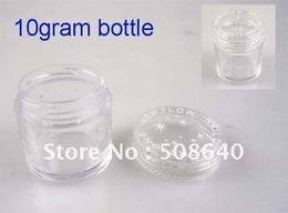 Wholesale-10 Gramme Empty Nail Case 100pcs/lot Nail Art Glitter Dust Powder Empty Box Whole Sale Clear Pots Bottle Container Jar 404