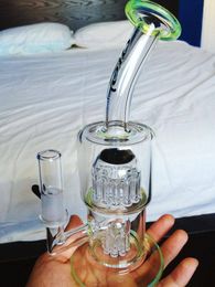 bongs New 13/7 XL Double Macro Double worked tree perc glass bong water pipe oil rig hookah dab