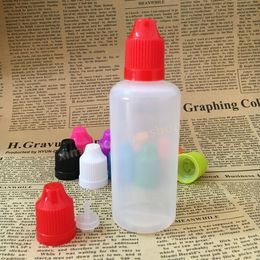Translucent PE 60ml Plastic Dropper Bottle Empty E Liquid Oil Bottles 2OZ with Children proof Cap