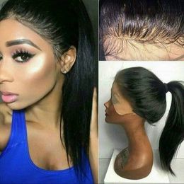 360 Lace Wigs Pre Plucked Natural Hairline yaki Straight 360 Lace Frontal Wig Malaysian Virgin Hair Full Human 130%density DIVA2