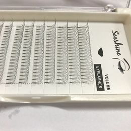 Pre Made Fans Eyelash Extension 3D Rootless Short Stem Russian Volume Eyelashes Factory Price Cheap Free Shipping