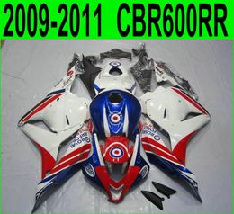 Injection Moulding ABS Fit for Honda CBR600RR fairing kit 2009 2010 2011 blue white red fairings CBR 600RR 09 10 11 YR46