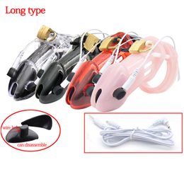 Electro Stimulate Lockdown E-stim Male Chastity Cage Electric Shock Stimulation Sex Toys Electric Penis Ring Lock Cock Cage For Men