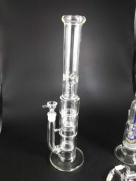 H:48cm Brand quality free shipping double-layer glass 2 layers of glass honeycomb Philtres glass water pipe water pipe