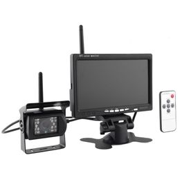 100m 2.4GHz wireless rear view camera 7" 800*480 TFT LCD Screen Car Rear View Monitor + IR NIght Vision Back Up Camera