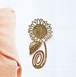 20pcs 18K Gold Plated Sunflower Bookmark Book card For Wedding Baby Shower Party Birthday Favour Gift Souvenirs Souvenir CS017