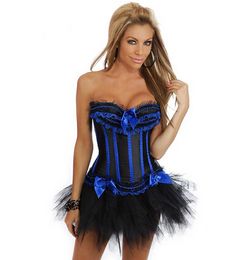 Wholesale-free shipping Plus Size Sexy Corset Dress Basques Skirt Lingerie Small To 6XL 8068+7008