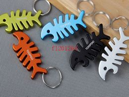 200pcs/lot Free Shipping New Arrival Fish Bone KeyChain Bottle Opener Keyring Key chain Ring Bar Tool Accessories