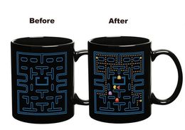 Pac Man Game Heat Sensitive Colour Changing Ceramic Mug Black + Blue one piece's price