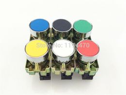 24pcs/Lot Mixed Group XB2 BA 6 Colors Self-reset Momentary Flush Pushbutton Flat Push Button Switch Replace Telemecanique