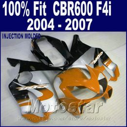 Injection Moulding for HONDA CBR 600 F4i fairings 2004 2005 2006 2007 fairings kit cbr600 f4i 04 05 06 07 orange JSDA