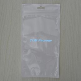 12x23cm (4.7"x9.1") White / Clear Self Seal Zipper Lock Bag Retail Packaging Plastic Zipper Seal Packing Pouch Poly Bag With Hang Hole