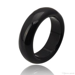 Fashion Hot Sale high quality Natural black Agate jade Crystal gemstone Jewellery engagement wedding rings for women and men Love gifts