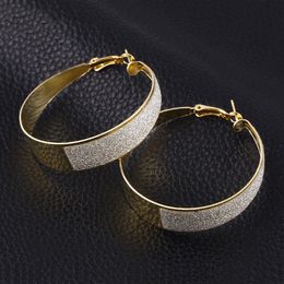 Big Hoop Earrings for Women Silxer Gold Plated Round Drop Earrings Hanging 14k Gold Hoop Earrings