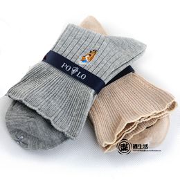 Wholesale-Cotton print socks female autumn ladies wide mouth Naples weeks socks 5 pairs free shipping