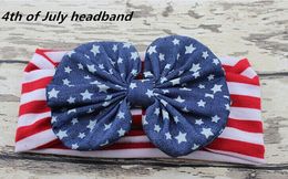10pcs Newest Infant knotted Wave point Turban Twist hair band bow flower Baby 4th of July headband Head Wrap Twisted Knot HeadWrap FD6549