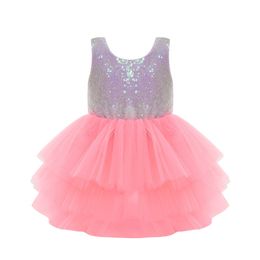 New Toddler Clothing Baby Girl Clothes Flower Girl Dress Kids Princess Party Dress Fashion Girls Tutu Sequins Lace Pageant Wedding Dresses