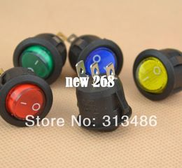 rocker switch 3pins ON-OFF 100pcs bag red blue green black all kinds of colors