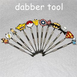100pcs Wax Dabber tools with fashion stickers smoking cleaning dabbing tool 120mm dabbers glass reclaim catchers DHL