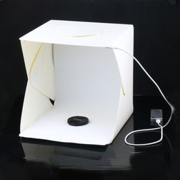 Wholesale Portable Folding Lightbox Photography Studio Softbox LED Light Soft Box for iPhone Samsang HTC DSLR Camera Photo Background