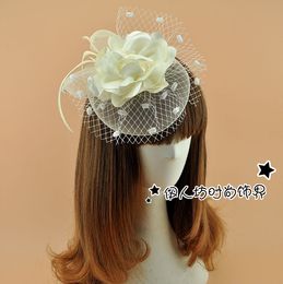 17 Colors Cute Girl Fascinator Bridal Hats Feather Flowers Headpiece Wedding Party Hair Accessories Cocktail Party Headwear Factory Sell