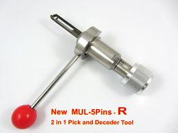 Nuevo MUL-T-LOCK 5Pins (R) 2 en 1 Herramienta reqair herramienta decodificador y herramienta de selección cerrajería Herramienta de selección de cerradura