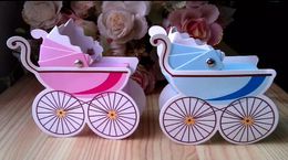 100pcs Baby Stroller Wedding Party Baby Shower Favor Gift Ribbon Candy Box Boxes