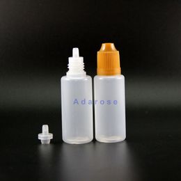 20ML 100PCS/Lot LDPE Plastic Dropper Bottles With Child Proof safe Caps & Tips Vapour Liquid Squeeze bottle with short nipple