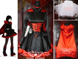 RWBY Red Ruby Rose traje cosplay Feito À Mão Outfit