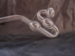 14cm Curved Glass Oil burners Glass Bong Water Pipes with different Coloured glass balancer for smoking G16