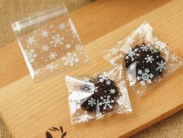 New 400pcs/lot Small Accessories Cellophane Favour Mini Bags, Self Seal Party Gift Packaging,white Snowflakes 10x10+3cm envelope
