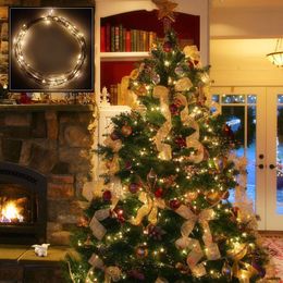 водонепроницаемый 10 м 100 светодиодов медный провод строка огни LED звездное декор праздник партии Рождественская елка праздник лампы чистый белый теплый белый