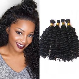 Deep Wave Human Hair Bulk for Black Women Natural Color Malaysian Braiding Hair Bulk No Weft FDshine