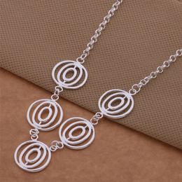 Free Shipping with tracking number Best Most Hot sell Women's Delicate Gift Jewellery 925 Silver 6 Circle Necklace