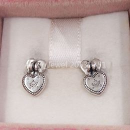 Andy Jewel Authentic 925 Sterling Silver Studs Love Locks Drop Earrings Fits European Pandora Style Studs Jewellery 296575