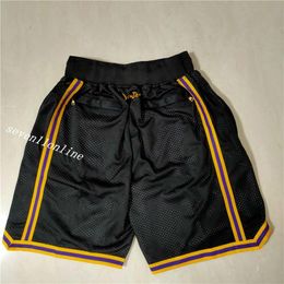 Men's Team Basketball Short training Angeles Black MAMBA Sport Stitched Shorts Hip Pop Pants With Pocket Zipper Sweatpants 24 In Size S