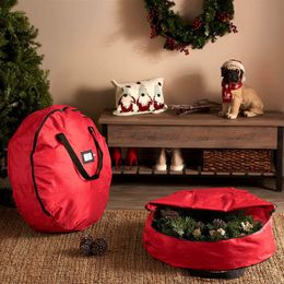 Foldable Christmas Tree Bag Xmas Wreath Storage Bags For Storing Garland Home Decor supplies