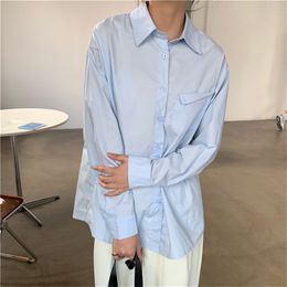 Arrival Spring Autumn OL Elegant Lapel Basic Shirt Women Blouses Tops Loose Long Sleeve Work Wear Woman Clothes 210421