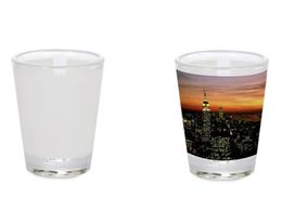 1.5oz Sublimation Shot Glass Frosted Clear Wine Glasses Heat Transfer Whisky Beer Cup Bullet DIY Mug