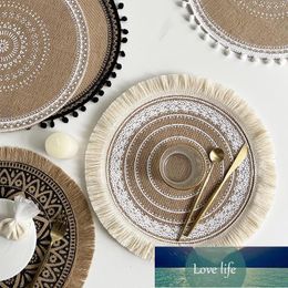 Mats & Pads Round Insulation Pad Bohemian Woven Cotton Placemat Non Slip Table Kitchen Accessories Decor Home For
