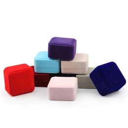 Solid Colour Velvet Jewellery Gift Packaging Storage Boxes For Stud Display Wedding Birthday Valentine's Day Supplies