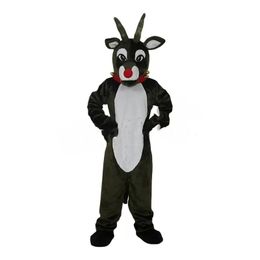 Fun Outfit Suit Dark Green Plush Christmas Deer Mascot Costumes Animated theme Cartoon mascot Character adult Halloween Carnival party Stage Performance